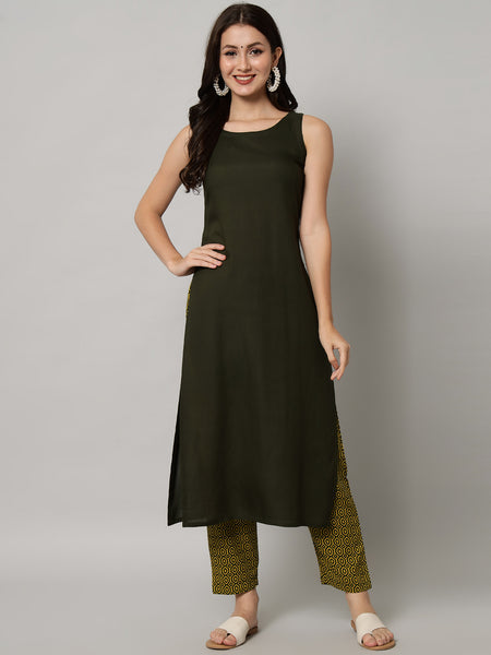 Women Green Kurta 