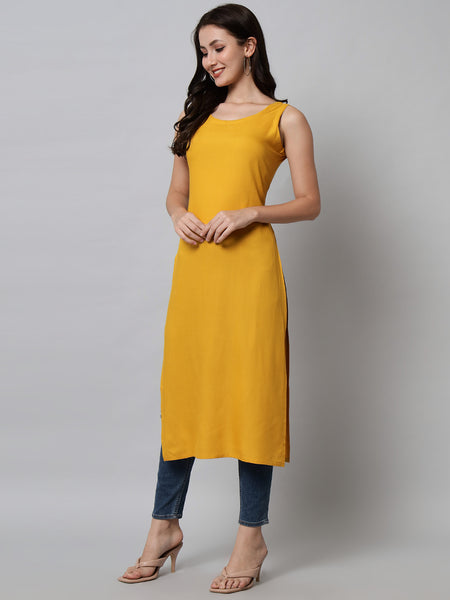 Women Yellow Kurta Front