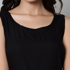 Women Black Kurta Neck