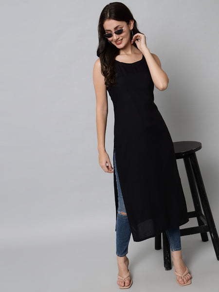 Women Black Kurta Image
