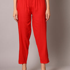 Red Embroidered Kurta Set Pant