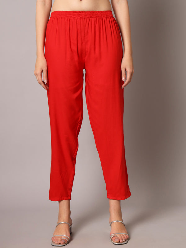 Red Embroidered Kurta Set Pant