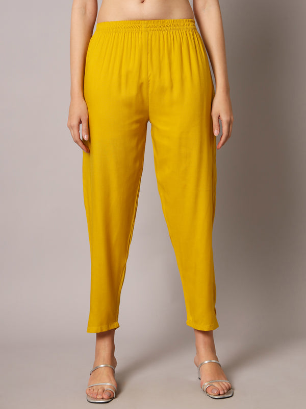 Yellow Embroidered Kurta Pant