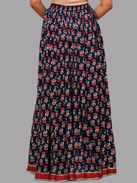 KALINI Printed Flared Maxi Skirt Back