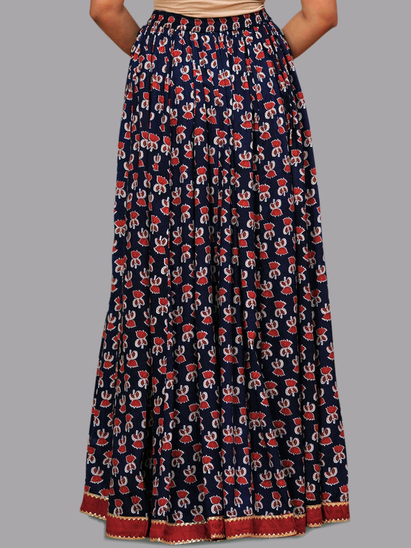 KALINI Printed Flared Maxi Skirt Back