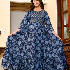 Women Floral Printed Anarkali Kurta