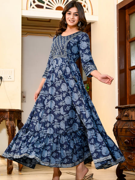 Women Floral Printed Anarkali Kurta
