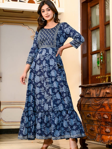 Women Floral Printed Anarkali Kurta