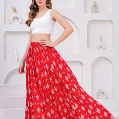 Women Printed Flared Maxi Skirt