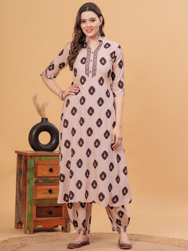 Women Ethnic Motifs Printed Regular Kurta with Patiala