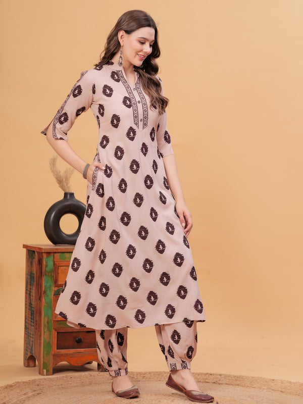 Women Ethnic Motifs Printed Regular Kurta with Patiala