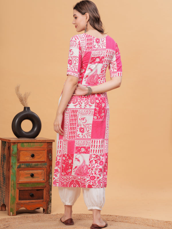 Women Floral Printed Regular Kurta with Salwar
