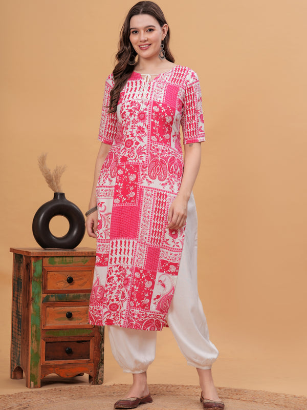 Women Floral Printed Regular Kurta with Salwar