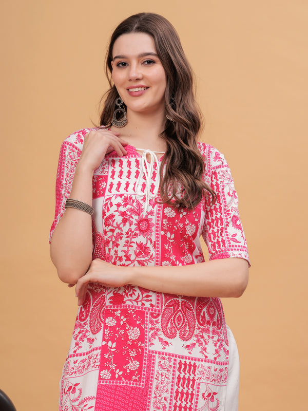 Women Floral Printed Regular Kurta with Salwar