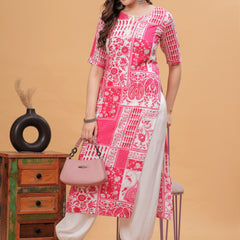 Women Floral Printed Regular Kurta with Salwar