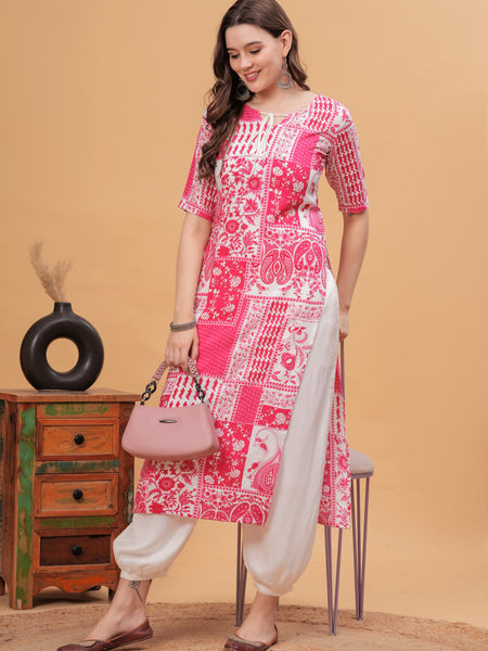 Women Floral Printed Regular Kurta with Salwar