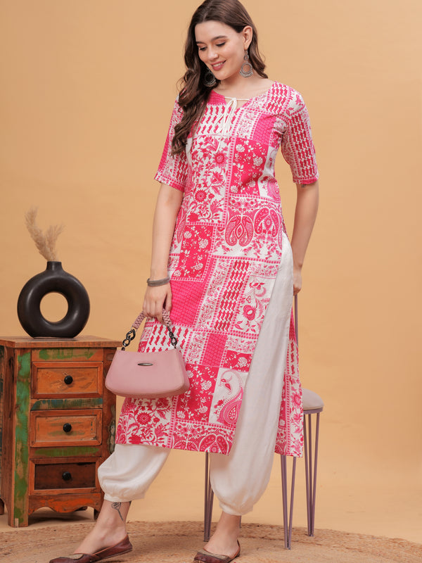 Women Floral Printed Regular Kurta with Salwar