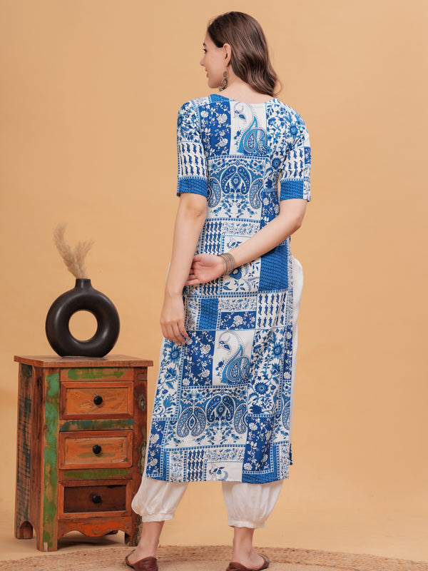 Women Floral Printed Regular Kurta with Salwar