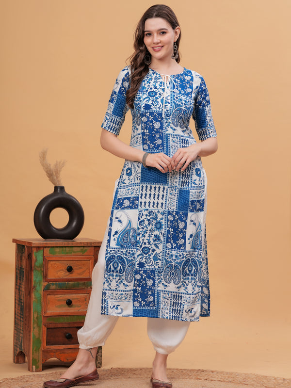 Women Floral Printed Regular Kurta with Salwar
