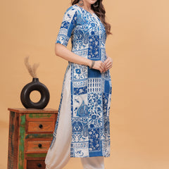 Women Floral Printed Regular Kurta with Salwar