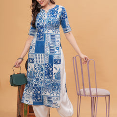 Women Floral Printed Regular Kurta with Salwar