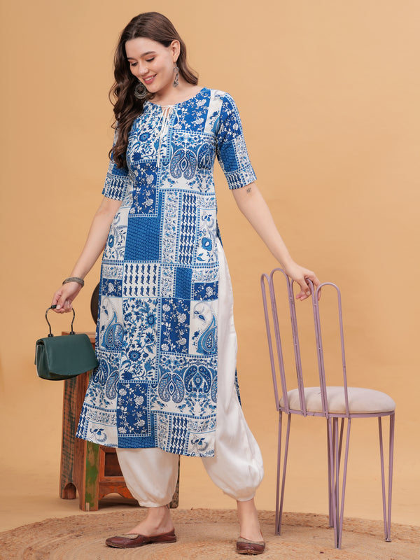 Women Floral Printed Regular Kurta with Salwar