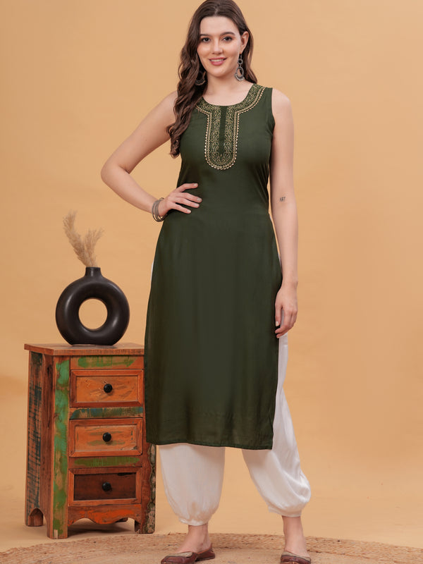 Embroidered Gotta Patti Kurta with Patiala