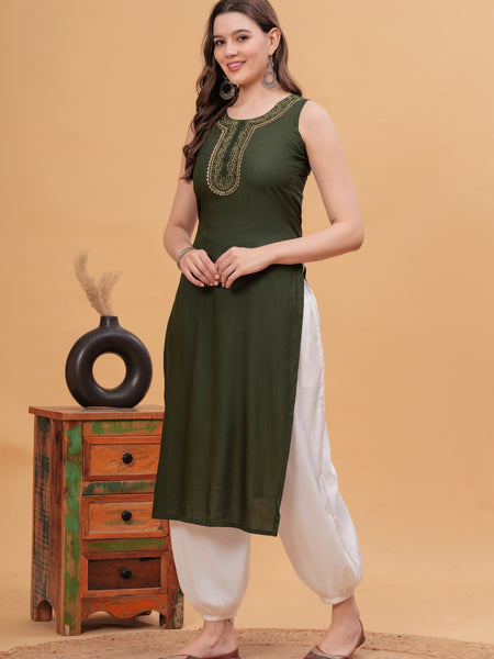 Embroidered Gotta Patti Kurta with Patiala