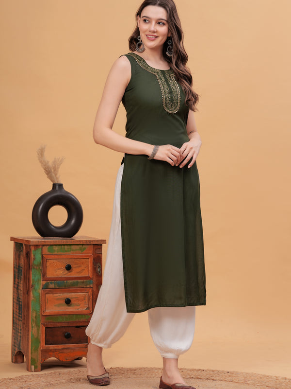 Embroidered Gotta Patti Kurta with Patiala