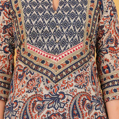 Women Multicolor Pure Cotton Kurta with Trousers & With Dupatta