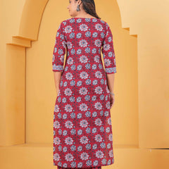 Women Floral Printed Regular Pure Cotton Kurta with Palazzos & With Dupatta
