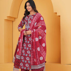 Women Floral Printed Regular Pure Cotton Kurta with Palazzos & With Dupatta