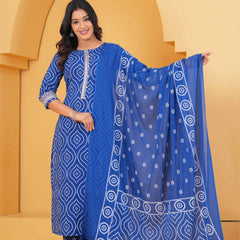 Women Ethnic Motifs Printed Regular Pure Cotton Kurta with Palazzos & With Dupatta