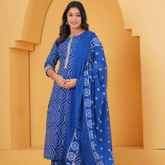 Women Ethnic Motifs Printed Regular Pure Cotton Kurta with Palazzos & With Dupatta