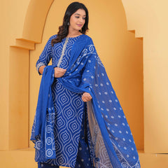 Women Ethnic Motifs Printed Regular Pure Cotton Kurta with Palazzos & With Dupatta