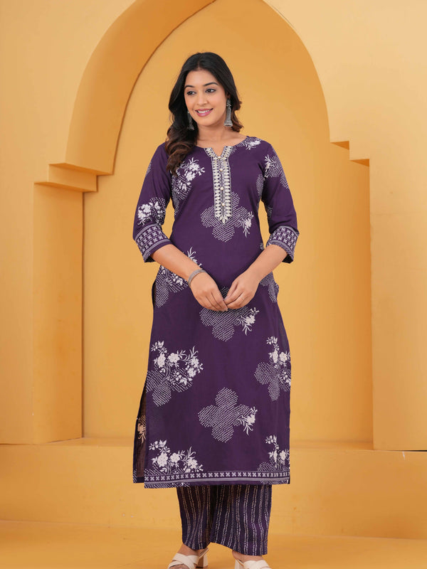 Women Pure Cotton Kurta with Trousers & With Dupatta