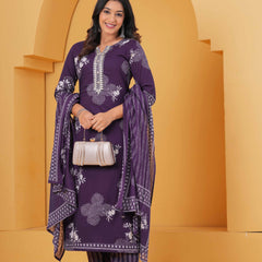 Women Pure Cotton Kurta with Trousers & With Dupatta