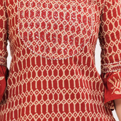 Women Ethnic Motifs Printed Cotton A-Line Kurti with Skirt & Dupatta