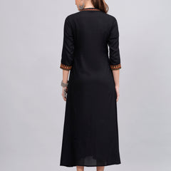 Women Embroidered A-Line Midi Dress