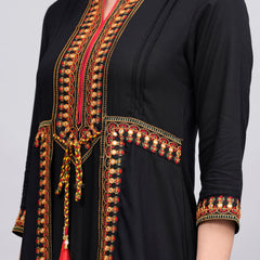 Women Embroidered A-Line Midi Dress