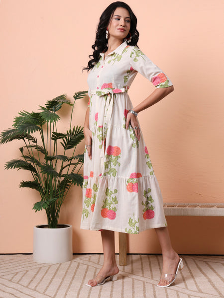 Off-White Fit & Flare Midi Dress Side