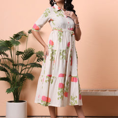 Off-White Fit & Flare Midi Dress Front