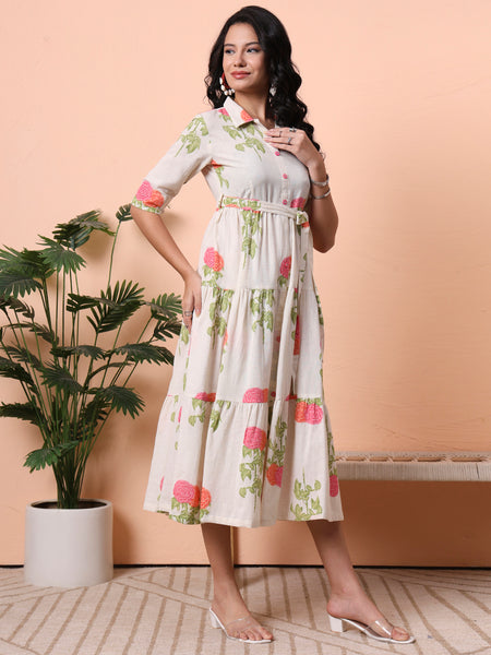 Off-White Fit & Flare Midi Dress Front