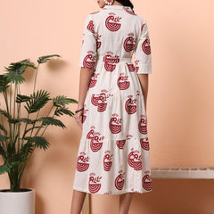 Print Fit & Flare Short Dress