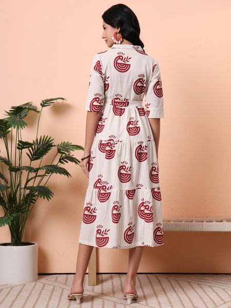 Print Fit & Flare Short Dress