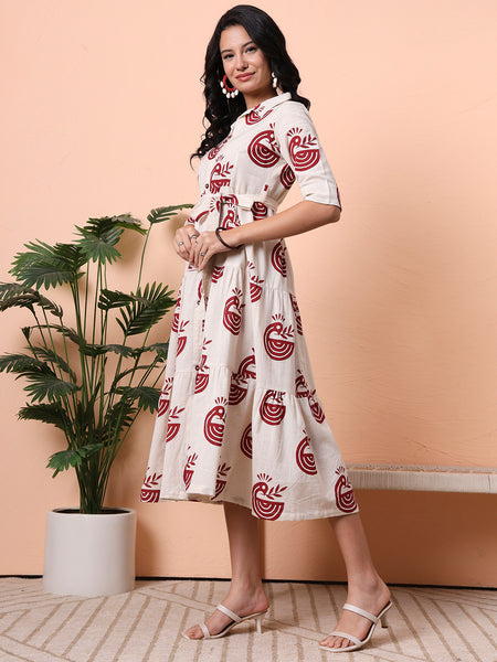 Print Fit & Flare Short Dress