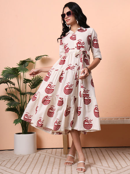 Print Fit & Flare Short Dress