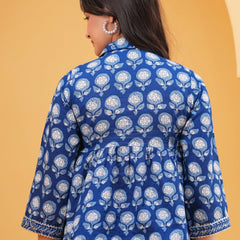 KALINI Print Blue Cotton Top Back