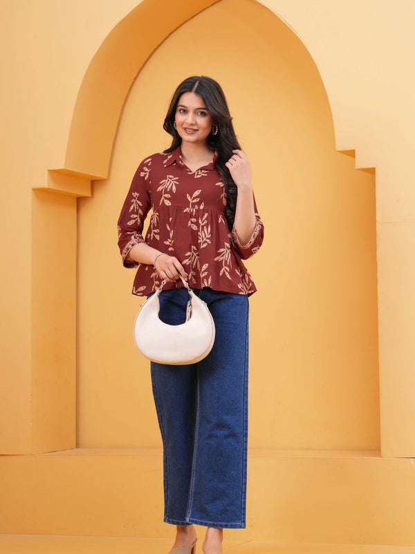 Brown Cotton Top 
