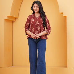 Brown Cotton Top Front